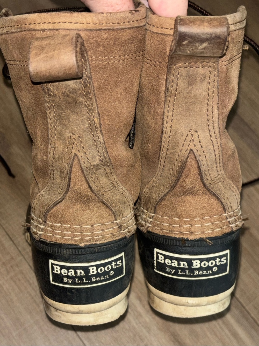 L.L.Bean Bean Boots Duck Boots Suede Upper Burgundy Lined Made in Maine Women 6M - Picture 2 of 7